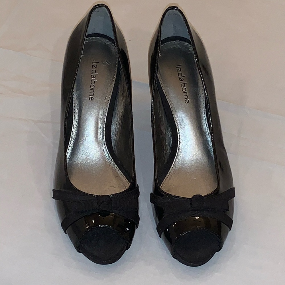 Liz Claiborne: Black open toe heel, Size: 7.5 US